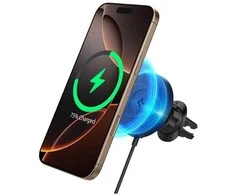 Spigen „OneTap Pro 4 MagSafe“ automobilinis įkroviklis, juodas - belaidis / su oro išleidimo anga