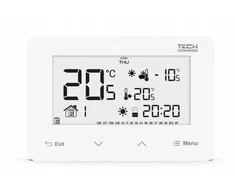 Tech ST293V3 laidinis kambario reguliatorius, dviejų būsenų (stiklinis priekinis skydelis), baltas