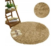 Strado Gausuotas apvalus kilimėlis 150x150 CappuccinoCamel (šviesiai ruda)