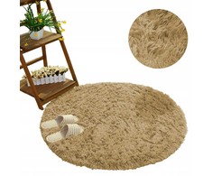 Strado Apvalus kilimėlis Shaggy 100x100 CappuccinoCamel (šviesiai ruda)