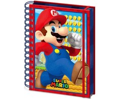 Kids Licensing Piramidės formos užrašų knygelė „Super Mario“ – Mario, lęšinis, laidinis, A5