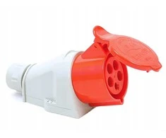 Tarel Fiksuotas montavimo lizdas 32A 400V raudonas 3P + N + Z IP44 (EX- TGN- 127)