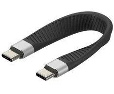 Kabelis USB Techly USB-C - USB-C 0.12 m Juodas (ICOC-USBC-FL-U4)