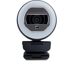 Internetinė kamera Terra Webcam Halo su pierścieniem LED (C1868pro) i prywatny suwak Full-HD, Auto Focus, Stereo Mic, Privacy Slider