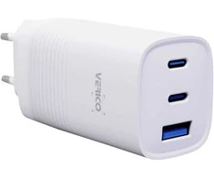 Įkroviklis Verico Verico Ladegerät MOJO GaN 65W PD, 3-Port (USB-A &amp; USB-C) WH retail