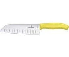 Victorinox V-6.85 26.17L8B Šveicariškas klasikinis Santoku peilis, 17 cm, geltonas