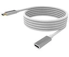 Vision VISION profesionalus USB-C prailginimo kabelis, skirtas montavimui – 30 metų garantija – USB 3.2 Gen 1 5 Gbps – palaiko 3 A įkrovimo srovę – USB-C 3.2 (M) į USB-C 3.2 (F) – išorinis skersmuo 4,5 mm – 22 + 30 AWG 2 m – baltas