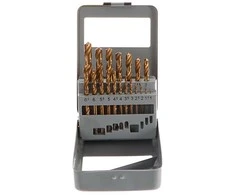 Grąžtas Gręžtuvas Geko, GRĄŽŲ RINKINYS, 19 Vnt 1-10MM. MET.BOX(40) G38234 GEKO