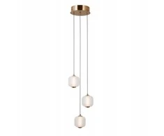 Lubinis šviestuvas Italux 8W LED pakabinamas šviestuvas GANTI, aukso/baltos sp., 3000K