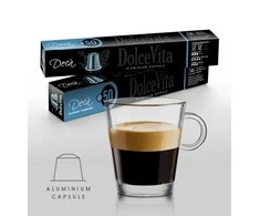 Dolce Vita Decaffeinato — be kofeino kavos kapsulės 10vnt. (60% Arabica, aliumininės) (tinka Nespresso* sistemai)