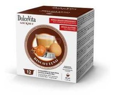 Dolce Vita Biscottino — sausainių cappuccino kavos kapsulės 96 vnt. (tinka Lavazza A Modo Mio* sistemai)