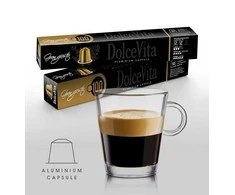 Dolce Vita Gran Gusto — pilno skonio kavos kapsulės 10vnt. (100% Arabica, aliumininės) (tinka Nespresso* sistemai)