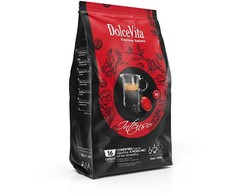 Dolce Vita Intenso — intensyvios stiprios kavos kapsulės 16vnt. (50% Arabica) (tinka Lavazza A Modo Mio* sistemai)