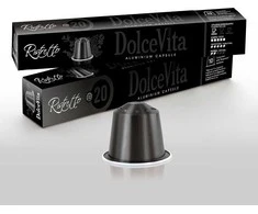 Dolce Vita Ristretto — ristretto kavos kapsulės 10vnt. (20% Arabica, aliumininės) (tinka Nespresso* sistemai)
