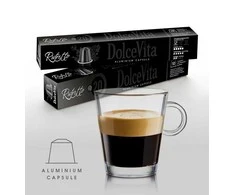 Dolce Vita Ristretto — ristretto kavos kapsulės 10vnt. (20% Arabica, aliumininės) (tinka Nespresso* sistemai)