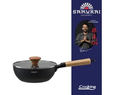 Cooking By Heinner Wok keptuvė su dangčiu aliuminio su keramikos danga 20x7cm HR-SNT-WC20 HEINNER