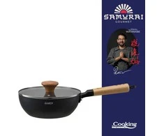 Cooking By Heinner Wok keptuvė su dangčiu aliuminio su keramikos danga 20x7cm HR-SNT-WC20 HEINNER