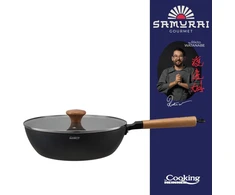 Cooking By Heinner Wok keptuvė su dangčiu aliuminio su keramikos danga 28x8cm HR-SNT-WC28 HEINNER