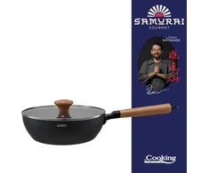 Cooking By Heinner Wok keptuvė su dangčiu aliuminio su keramikos danga 24x7.5cm HR-SNT-WC24 HEINNER