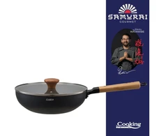 Cooking By Heinner Wok keptuvė su dangčiu aliuminio su keramikos danga 26x7.5cm HR-SNT-W26 HEINNER