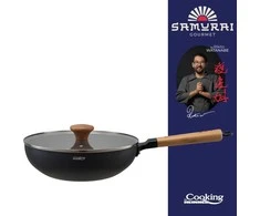 Cooking By Heinner Wok keptuvė su dangčiu aliuminio su keramikos danga 26x7.5cm HR-SNT-W26 HEINNER