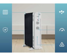 Tepalinis radiatorius 1000W/1300W/2300W HOH-M11WH-BK HEINNER