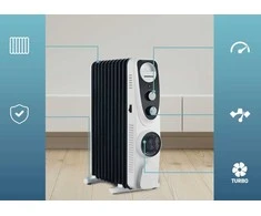 Tepalinis radiatorius 1000W/1300W/2300W HOH-MVT11WH-BK HEINNER
