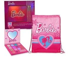 Cartoon Barbie Niños Set Sombra De Ojos y Brillo De Labios 1un