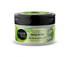 Organic Shop Tea Tree Discos Faciales Exfoliantes Oil giluminis odos valiklis su arbatmedžio ekstraktu 20ml