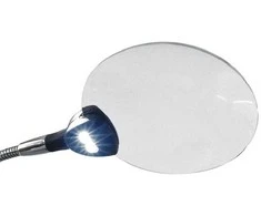Dviejų lęšių pastatomas padidinimo stiklas su LED lempa 2,5x, 5x