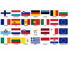 Euro zonos valstybių vėliavėlės-lipdukai