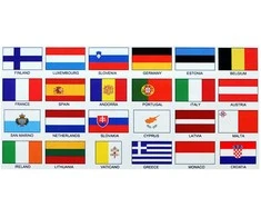 Euro zonos valstybių vėliavėlės-lipdukai