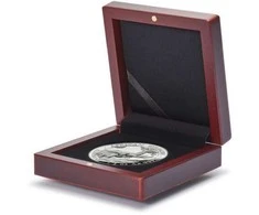 Medinė dėžutė vienai 60 mm. monetai Volterra