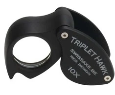 Padidinimo stiklas Deimantams "Triplet Hawk Loupe" 10x