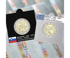 Vėliavėlės-lipdukai 2 eurų monetoms holderiuose 2025 (Balta)