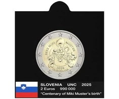 Vėliavėlės-lipdukai 2 eurų monetoms holderiuose 2025 (Juoda)