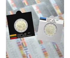 Vėliavėlės-lipdukai euro monetoms holderiuose (tik 2021 m.) (Balta)