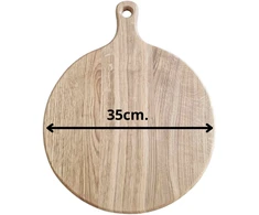Pjaustymo lenta iš ąžuolo su rankenėle, Ø 35 cm, 2 cm storio