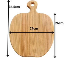 Serviravimo pjaustymo lentelė „Obuolio“ formos, iš uosio medienos 34.5cm × 27cmX2 cm