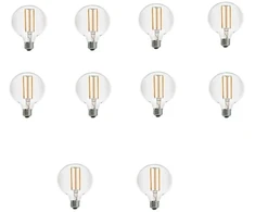 Bona Electrica Kaitrinė lemputė E27 G45 8W WW 3000K, 10 vnt