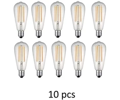 Bona Electrica Kaitrinė lemputė E27 ST64 8W WW 3000K, 10 vnt