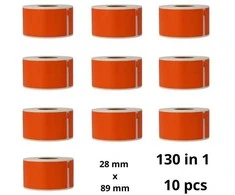 Dymo 99010 S0722370 Oranžinis etiketės ritinys Dore analoginė komplektas 10 vienetų