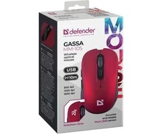 Pelė DEFENDER GASSA MM-105 RF SILENT Raudonas