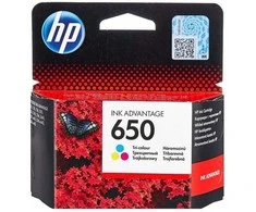 Hewlett Packard (HP) „HP 650“ trispalvė originali rašalo „Advantage“ kasetė (200 puslapių)