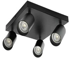 Pakabinamas šviestuvas Bona electrica Lubinis kryptinis šviestuvas Line-GU10-4 Juodas IP20