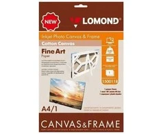 Lininė drobė su porėmiu Lomond Frame + Fine Art Canvas Ultra Bright 340g/m2 A4, 1 Lapas (komplektas)