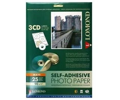 Lipnus popierius lipdukams Lomond Self Adhesive Inkjet Photo Paper Matinis A4 25 lapai x3CD 114/41mm
