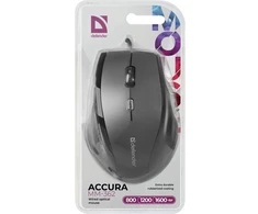 Pelė DEFENDER ACCURA MM-362 Juoda optinė 1600DPI 6P