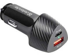 Defender įkroviklis Defender UCA-92 automobilinis įkroviklis USBx1 USB-Cx1 QC, PD maitinimo tiekimas