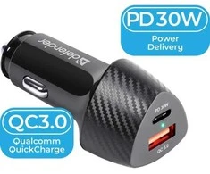 Defender įkroviklis Defender UCA-92 automobilinis įkroviklis USBx1 USB-Cx1 QC, PD maitinimo tiekimas